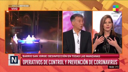 Barrio San Jorge: desinfección en todas las manzanas