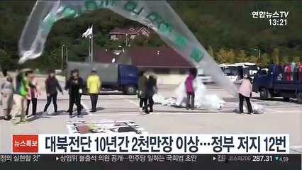 대북전단 10년간 2천만장 이상…정부 저지 12번