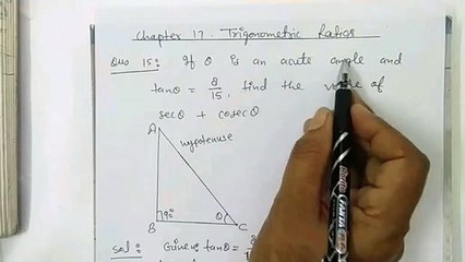Question 15 Chapter 17 Trigonometric Ratios Book Ml Agrwal