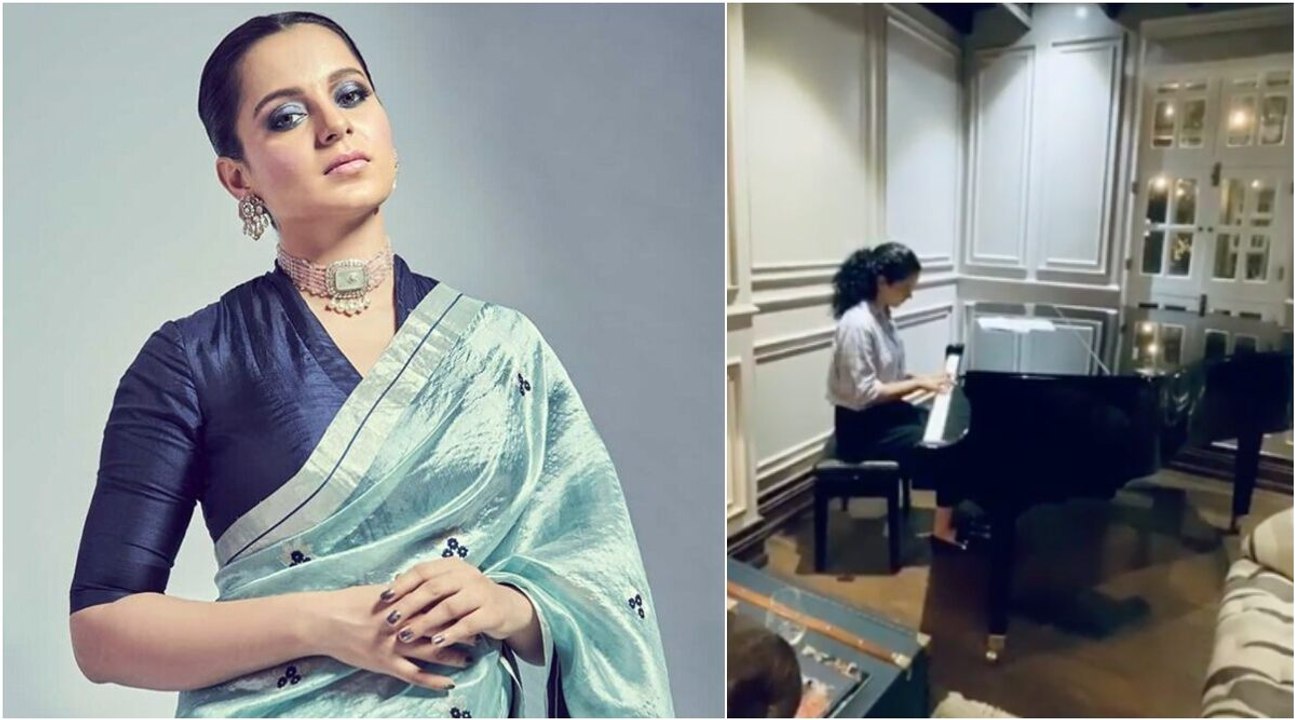 Kangana Ranaut plays piano in her Manali home