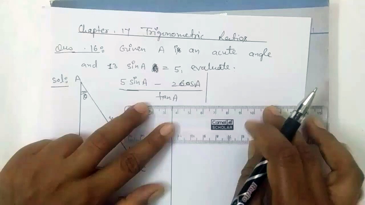 Question 16 Chapter 17 Trigonometric Ratios Book Ml Agrrwal