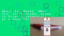 About For Books  What Your Third Grader Needs to Know: Fundamentals of a Good Third-Grade