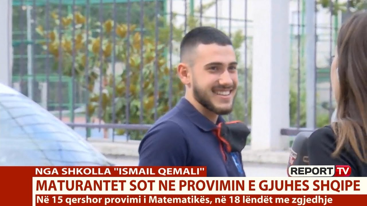 Report TV te gjimnazi Ismail Qemali, me maska e doreza maturantët hyjnë te provimi i Gjuhës Shqipe