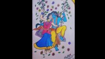 Incredible drawing of Radha Krishna/creative painting of lord Radha Krishna