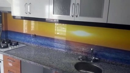 3D  Mutfak tezgah arası cam panel istanbultezgaharasicam.com