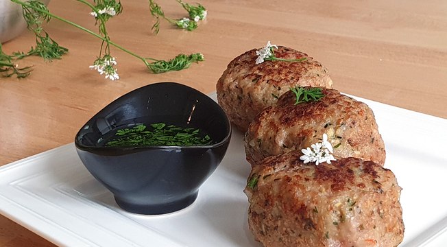Recette de boulettes porc et crevettes sauce thaï