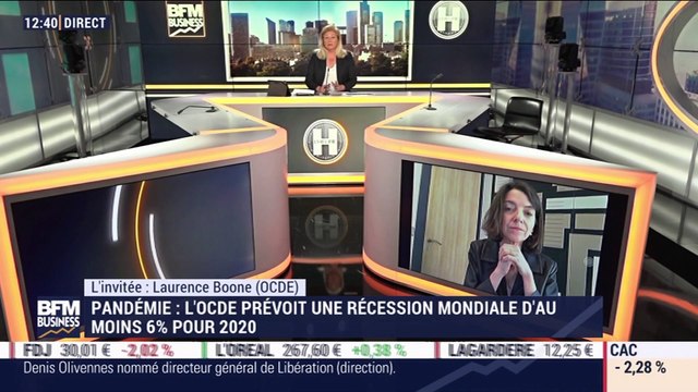 Laurence Boone (OCDE) : L'OCDE prévoit une récession mondiale d'au moins 6% pour 2020 - 11/06