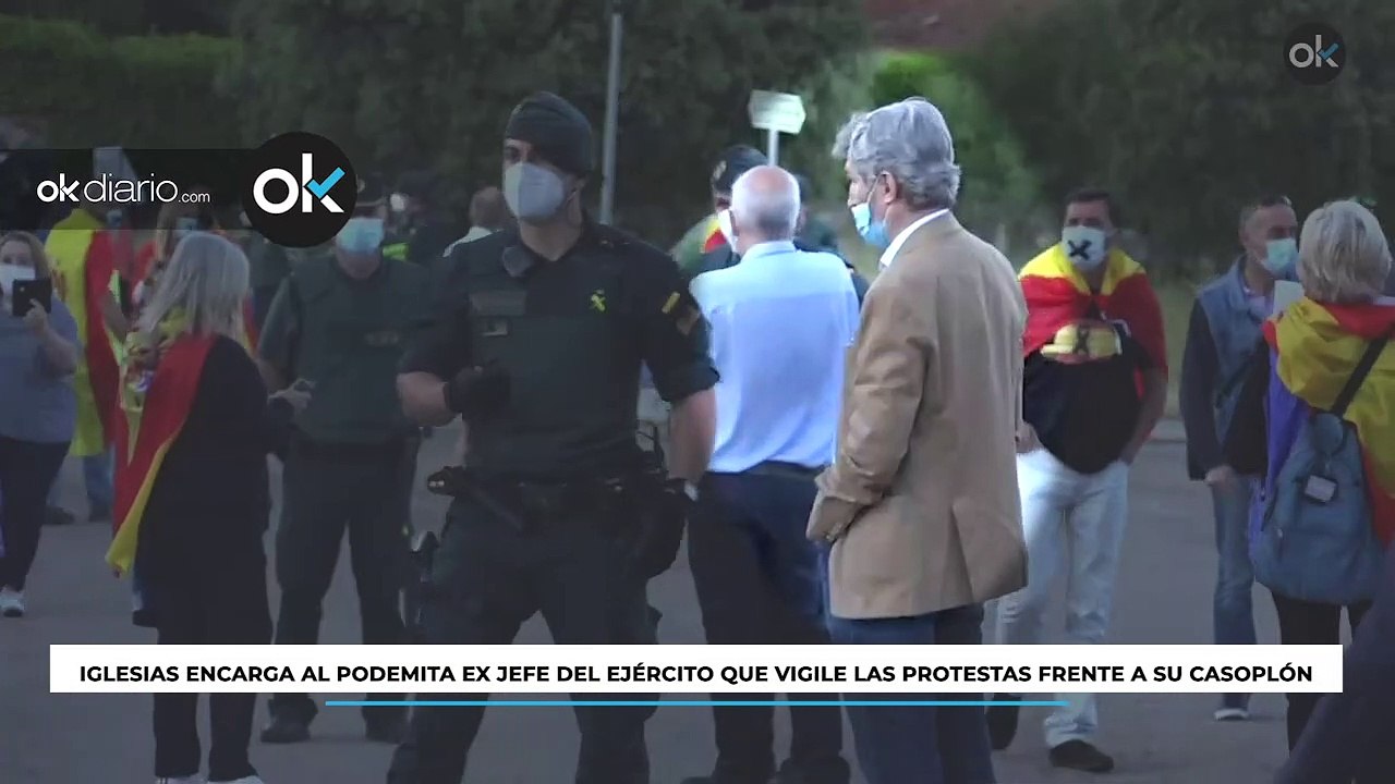 Iglesias encarga al podemita ex jefe del Ejército que vigile las protestas frente a su casoplón