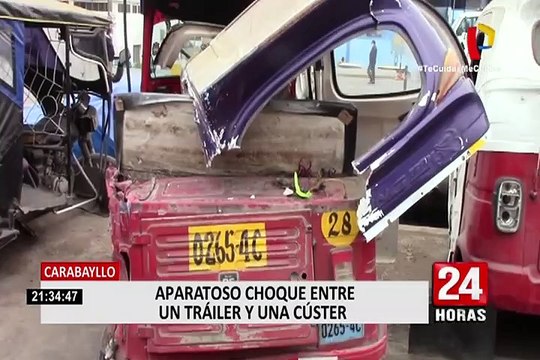 Mototaxista resultó herido tras aparatoso accidente entre tráiler y cúster