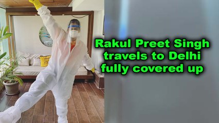 Rakul Preet Singh travels to Delhi fully covered up