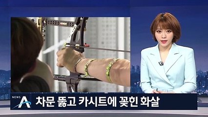 양궁장서 100ｍ 날아온 화살…차문 뚫고 카시트에 꽂혀