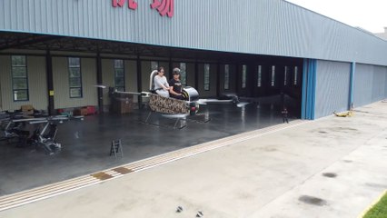 Flying in a Chinese-built two-seat mini-helicopter