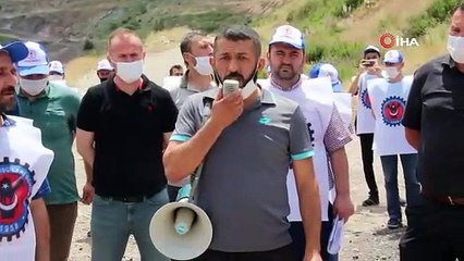 Maden işçilerinden tazminat eylemi