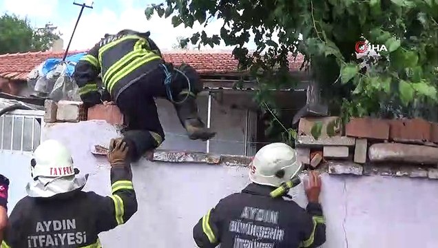 Müstakil evde çıkan yangın çevredeki evlere sıçramadan söndürüldü