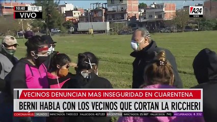 Sergio Berni se hizo presente en la protesta de la Riccheri