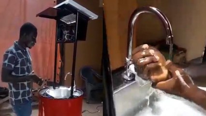 Ghanaian Brothers Create Solar-Powered Hand-Washing Basin