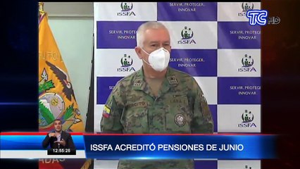 Acreditan las pensiones a los militares jubilados, anunció el ministro de Defensa, Oswaldo Jarrín