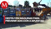 En Baja California, FGE destruye más de mil 300 máquinas tragamonedas