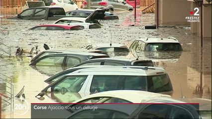 Corse : la ville d'Ajaccio inondée après des pluies torrentielles
