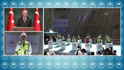 Cumhurbaşkanı Erdoğan, Yusufeli Barajı 3 Milyonuncu Beton Dökümü törenine katıldı (1) - ANKARA