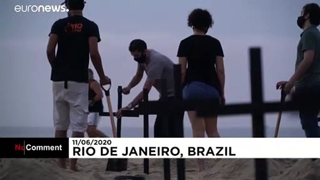 Homenagem às vítimas da Covid-19 em Copacabana