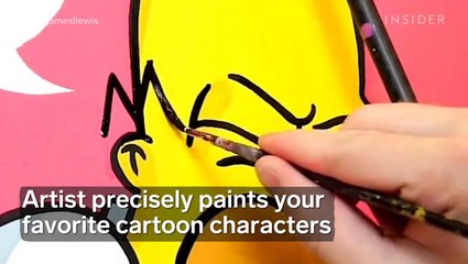 This artist precisely paints your favorite cartoon characters