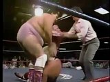 Adrian Adonis and Paul E Dangerously put Tommy Rich in a dress AWA 1987