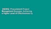 [NEWS]  Procurement Project Management Success: Achieving a Higher Level of Effectiveness by