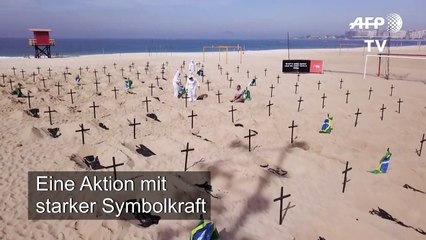 40.000 Corona-Tote: "Gräber" am Copacabana-Strand in Rio