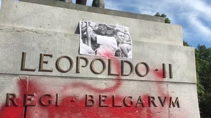 Bruxelles - le monument à Léopold ll vandalisé encore une fois