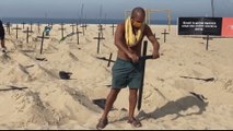 Coronavirus in Brazil: Copacabana's beach filled with symbolic graves