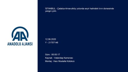 Çatalca-Arnavutköy yolunda tır dorsesinde yangın - İSTANBUL