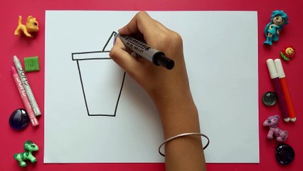 How to Draw a cute and easy Doughnut and a coffee cup | Art for Kids | Anygraphy