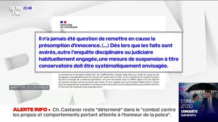Racisme: "Dès lors que les faits sont avérés, une mesure de suspension (...) doit être systématiquement envisagée", déclare le ministère de l'Intérieur