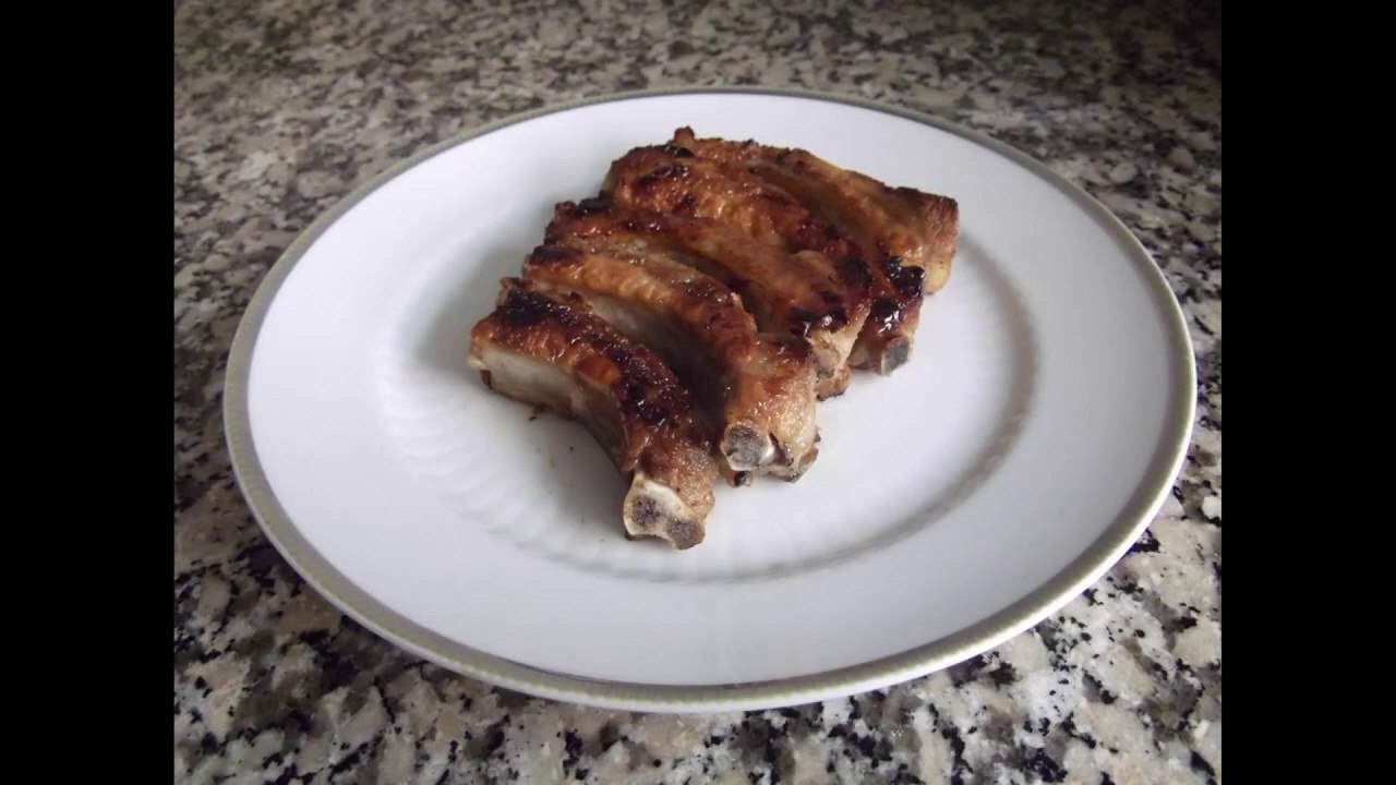 Baked pork ribs with soy sauce