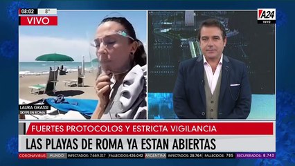 Abrieron las playas de Roma con fuertes protocolos
