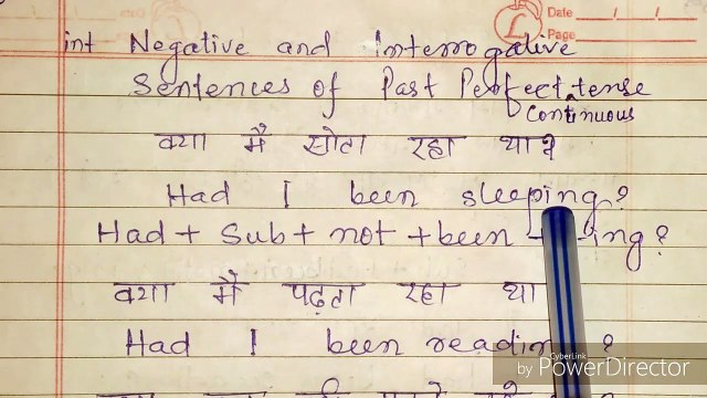 past perfect continuous tense interrogative and interrogative negative sentences,Past perfect continuous tense hindi in hindi,Affirmative sentences of past perfect continuous tense in hindi,Tense in hindi,Learn tense in hindi,Tense of english grammar in