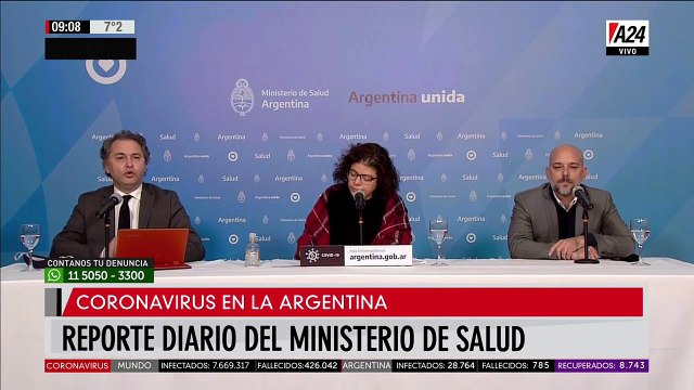 Reporte matutino de coronavirus del Ministerio de Salud