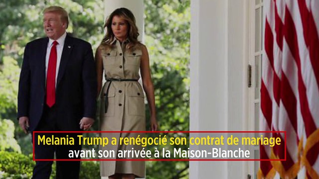 Melania Trump a renégocié son contrat de mariage avant son arrivée à la Maison-Blanche