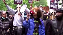 Black Lives Matter protesters march in Hyde Park and at Buckingham Palace as riot cops stand guard
