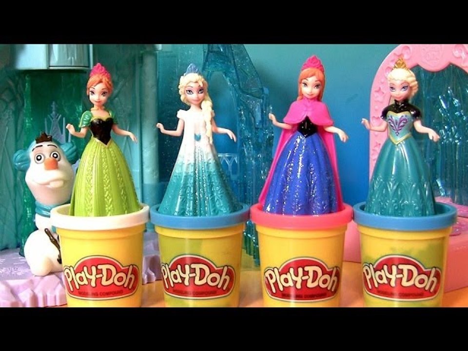 Queen Elsa Magiclip Disney Frozen Dolls Princess Anna Play Doh Design a  Dress for Elsa Magic Clip - video Dailymotion