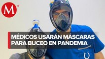 Adaptan máscaras de buceo para proteger a doctores contra covid-19