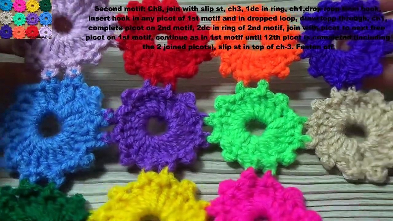 How to crochet easy colorful circle blanket afghan rug for beginners pattern by marifu6a