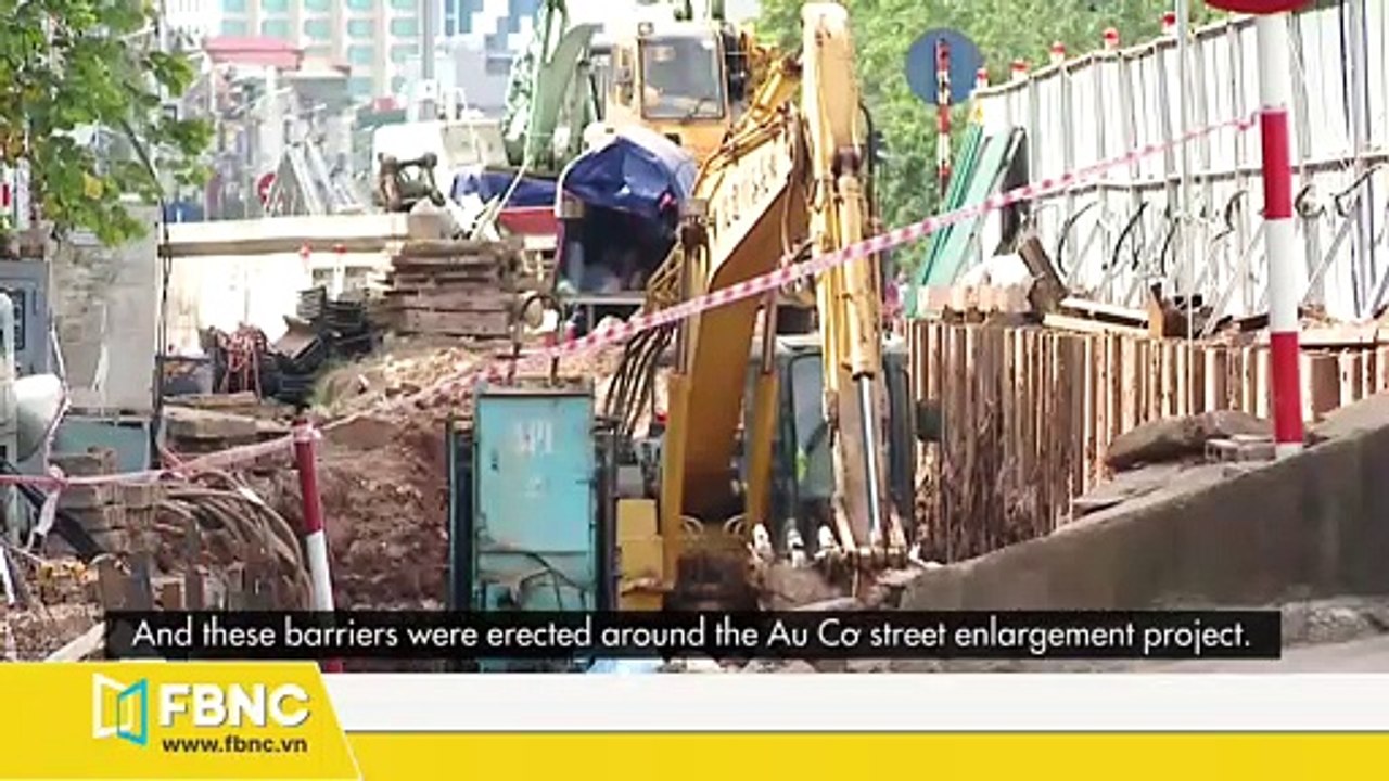 Hanoi ceramic mosaic mural partly removed for road enlargement