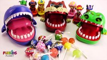 Paw Patrol, Giant Crocodile Shark & Dog Eats Chupa Chups LolliPops