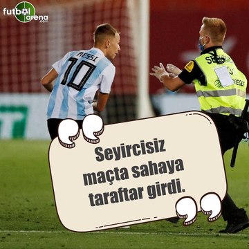 Seyircisiz maçta sahaya taraftar girdi.