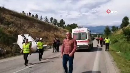 LPG YÜKLÜ TIR DEVRİLDİ