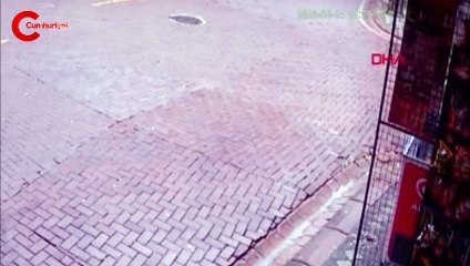 Patlamanın ardından alevler içinde kalan kişi kamerada