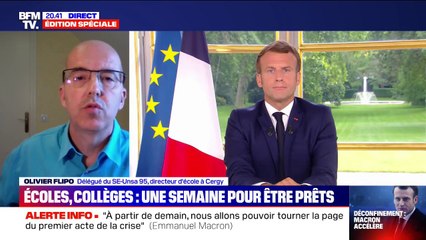 Olivier Filipo (SE-Unsa 95): "On n'est pas prêts" à accueillir les élèves dès le 22 juin