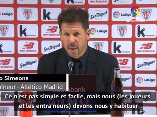 28e j. - Simeone : "Nous devons nous habituer à jouer sans supporters"